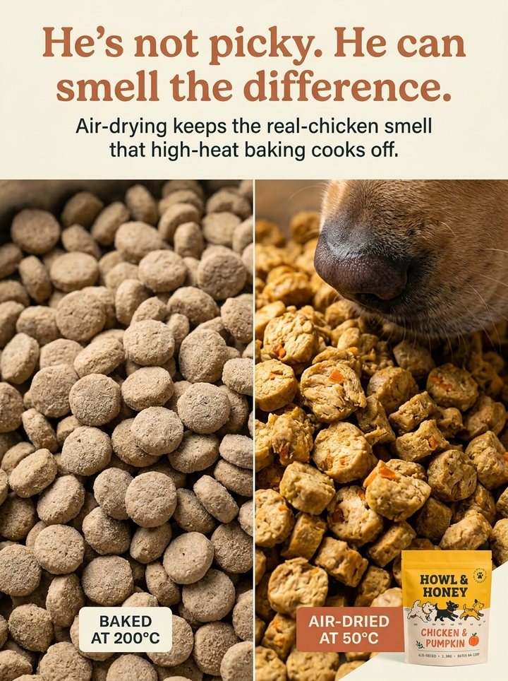 Ad: He's not picky. He can smell the difference.